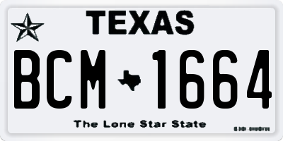TX license plate BCM1664