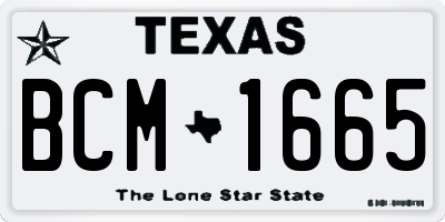 TX license plate BCM1665