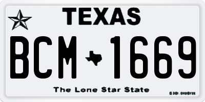 TX license plate BCM1669