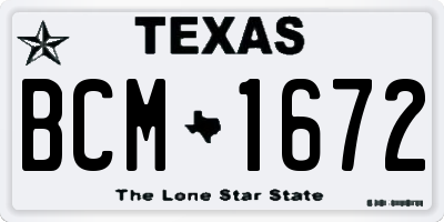 TX license plate BCM1672