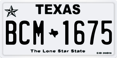 TX license plate BCM1675