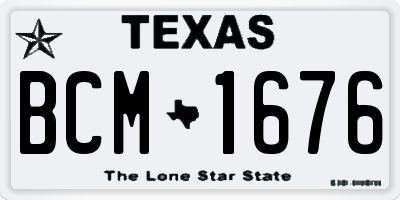 TX license plate BCM1676