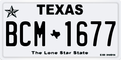 TX license plate BCM1677