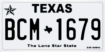 TX license plate BCM1679