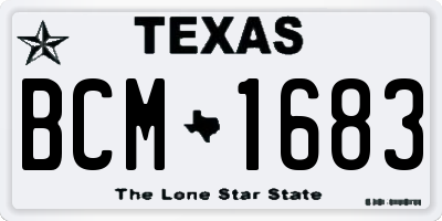 TX license plate BCM1683