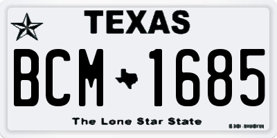 TX license plate BCM1685