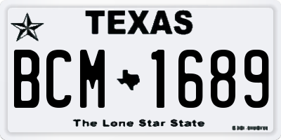 TX license plate BCM1689