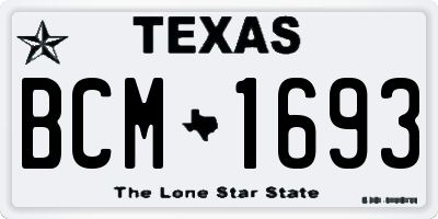 TX license plate BCM1693