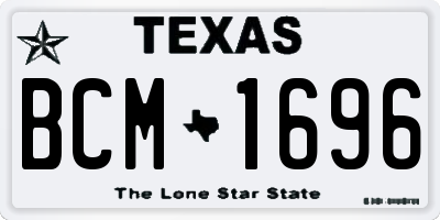 TX license plate BCM1696