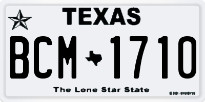 TX license plate BCM1710