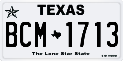 TX license plate BCM1713