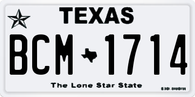 TX license plate BCM1714
