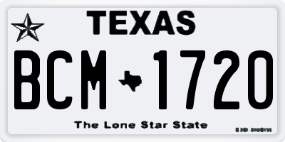 TX license plate BCM1720