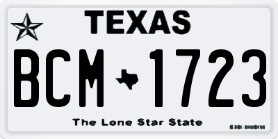 TX license plate BCM1723