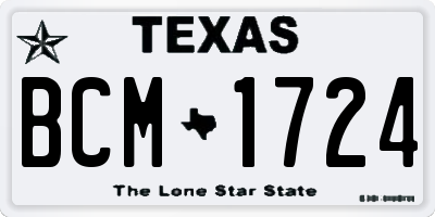 TX license plate BCM1724