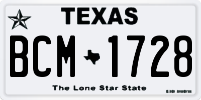 TX license plate BCM1728
