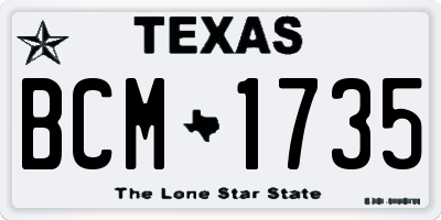 TX license plate BCM1735