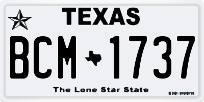 TX license plate BCM1737