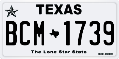 TX license plate BCM1739