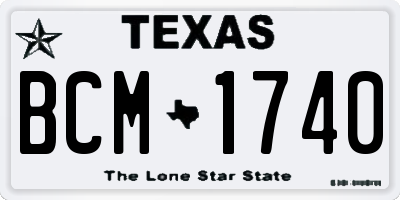 TX license plate BCM1740