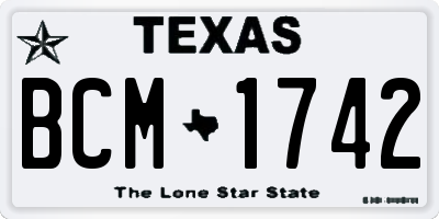 TX license plate BCM1742