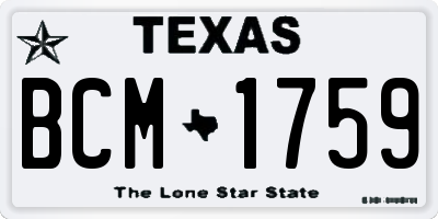 TX license plate BCM1759