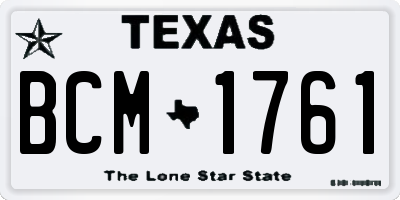 TX license plate BCM1761