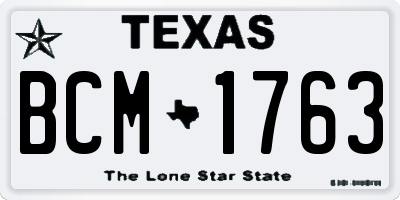 TX license plate BCM1763