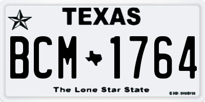 TX license plate BCM1764