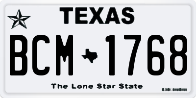 TX license plate BCM1768