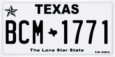 TX license plate BCM1771