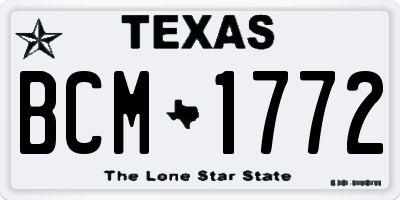 TX license plate BCM1772