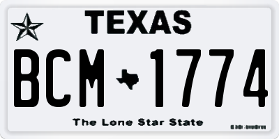 TX license plate BCM1774