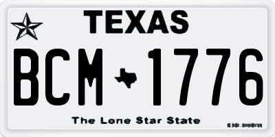 TX license plate BCM1776
