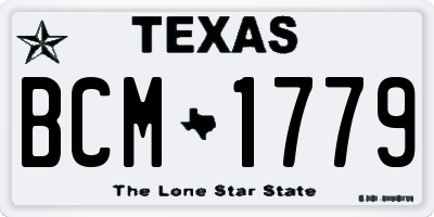 TX license plate BCM1779