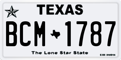 TX license plate BCM1787