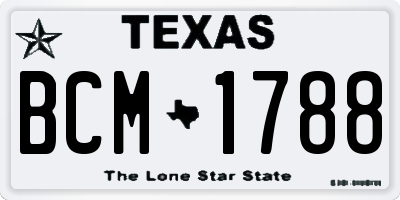 TX license plate BCM1788
