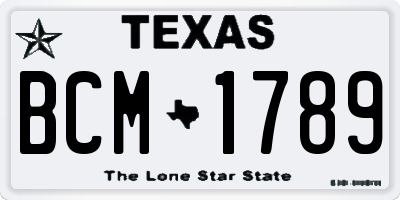 TX license plate BCM1789