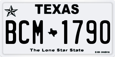 TX license plate BCM1790
