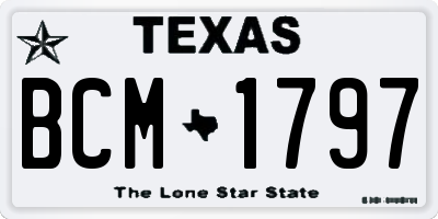 TX license plate BCM1797