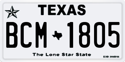 TX license plate BCM1805