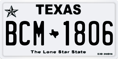 TX license plate BCM1806