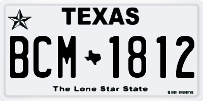 TX license plate BCM1812