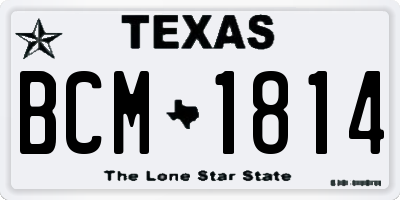TX license plate BCM1814