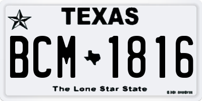 TX license plate BCM1816