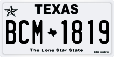 TX license plate BCM1819