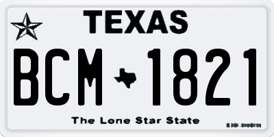 TX license plate BCM1821