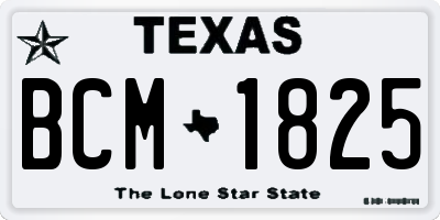 TX license plate BCM1825