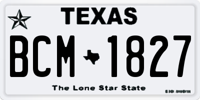 TX license plate BCM1827