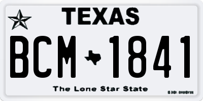 TX license plate BCM1841